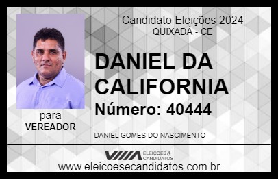 Candidato DANIEL DA CALIFORNIA 2024 - QUIXADÁ - Eleições