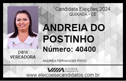 Candidato ANDREIA DO POSTINHO 2024 - QUIXADÁ - Eleições