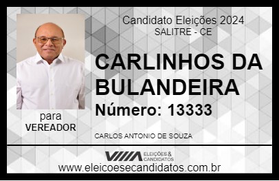 Candidato CARLINHOS DA BULANDEIRA 2024 - SALITRE - Eleições