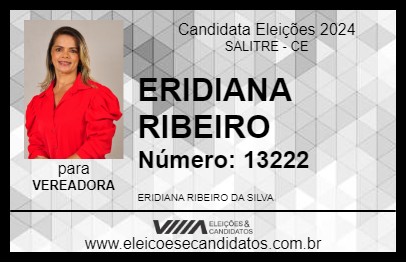 Candidato ERIDIANA RIBEIRO 2024 - SALITRE - Eleições