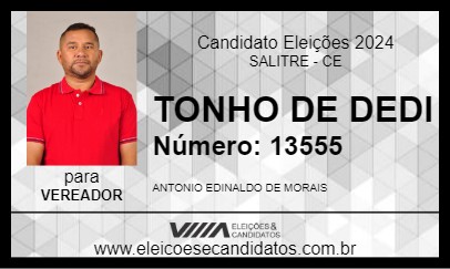 Candidato TONHO DE DEDI 2024 - SALITRE - Eleições