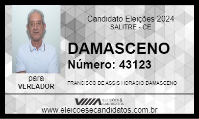 Candidato DAMASCENO 2024 - SALITRE - Eleições