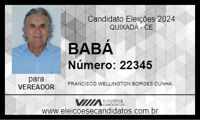 Candidato BABÁ 2024 - QUIXADÁ - Eleições