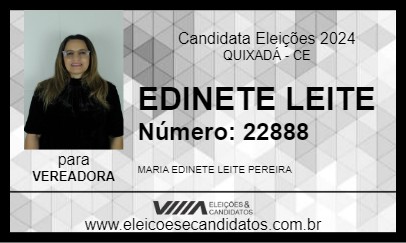 Candidato EDINETE LEITE 2024 - QUIXADÁ - Eleições