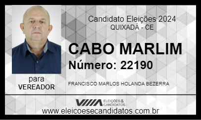 Candidato CABO MARLIM 2024 - QUIXADÁ - Eleições