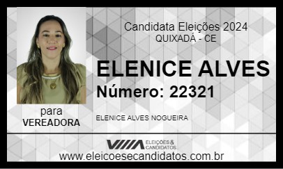 Candidato ELENICE ALVES 2024 - QUIXADÁ - Eleições