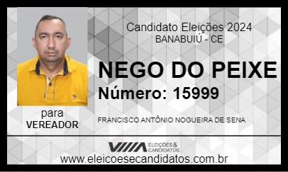 Candidato NEGO DO PEIXE 2024 - BANABUIÚ - Eleições