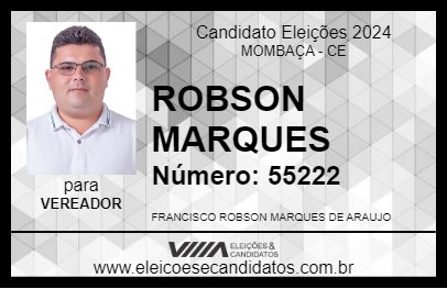 Candidato ROBSON MARQUES 2024 - MOMBAÇA - Eleições