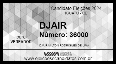 Candidato DJAIR 2024 - IGUATU - Eleições