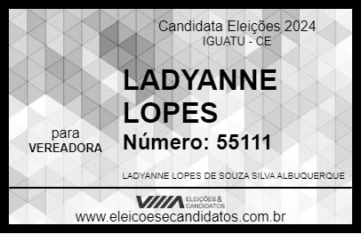 Candidato LADYANNE LOPES 2024 - IGUATU - Eleições