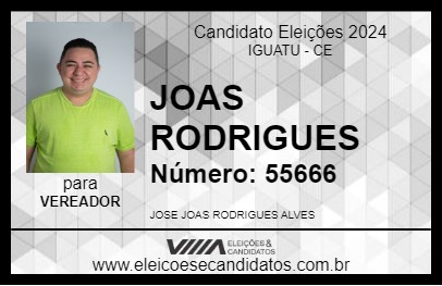 Candidato JOAS RODRIGUES 2024 - IGUATU - Eleições