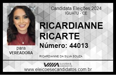 Candidato RICARDIANNE RICARTE 2024 - IGUATU - Eleições