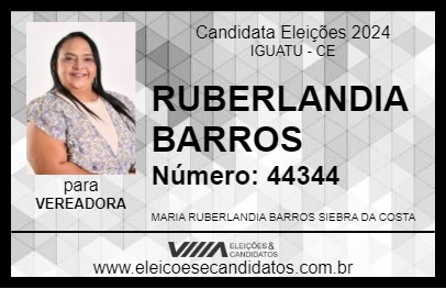 Candidato RUBERLANDIA BARROS 2024 - IGUATU - Eleições