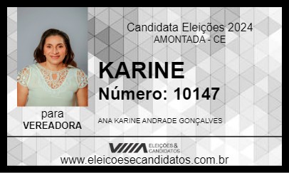 Candidato KARINE 2024 - AMONTADA - Eleições