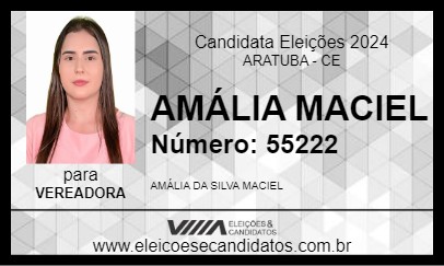 Candidato AMÁLIA MACIEL 2024 - ARATUBA - Eleições