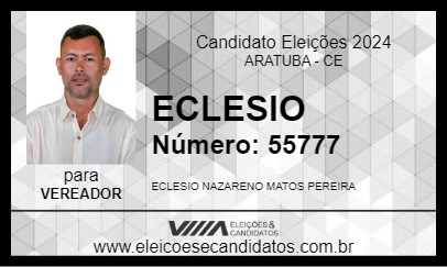 Candidato ECLESIO 2024 - ARATUBA - Eleições