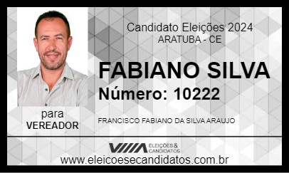 Candidato FABIANO SILVA 2024 - ARATUBA - Eleições