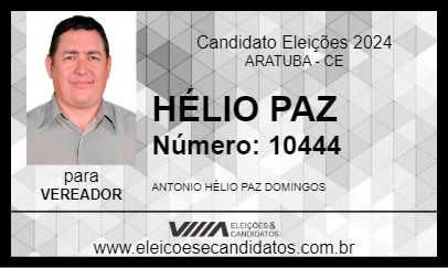 Candidato HÉLIO PAZ 2024 - ARATUBA - Eleições