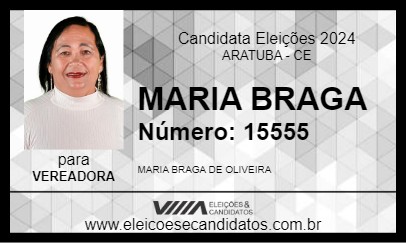 Candidato MARIA BRAGA 2024 - ARATUBA - Eleições