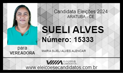 Candidato SUELI ALVES 2024 - ARATUBA - Eleições