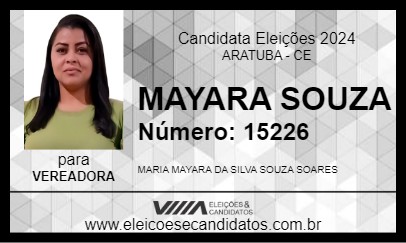 Candidato MAYARA SOUZA 2024 - ARATUBA - Eleições