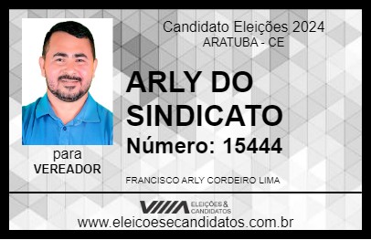 Candidato ARLY DO SINDICATO 2024 - ARATUBA - Eleições