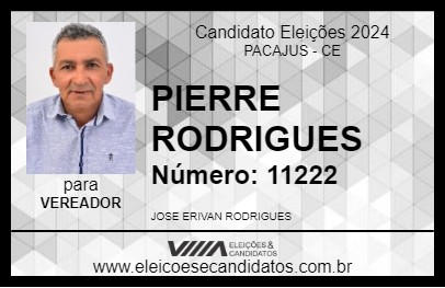 Candidato PIERRE RODRIGUES  2024 - PACAJUS - Eleições