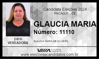 Candidato GLAUCIA MARIA  2024 - PACAJUS - Eleições