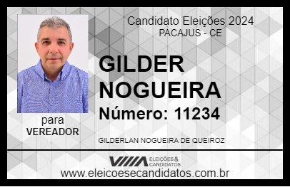 Candidato GILDER NOGUEIRA  2024 - PACAJUS - Eleições