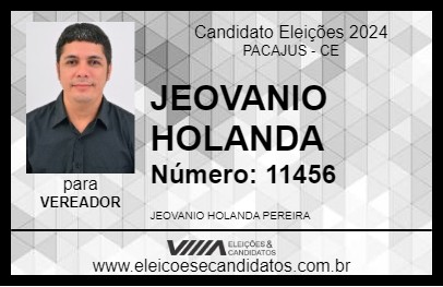 Candidato JEOVANIO HOLANDA 2024 - PACAJUS - Eleições