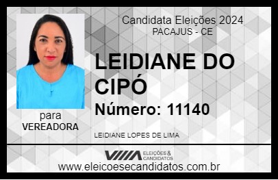 Candidato LEIDIANE DO CIPÓ 2024 - PACAJUS - Eleições