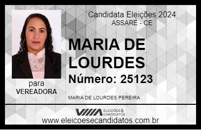 Candidato MARIA DE LOURDES 2024 - ASSARÉ - Eleições