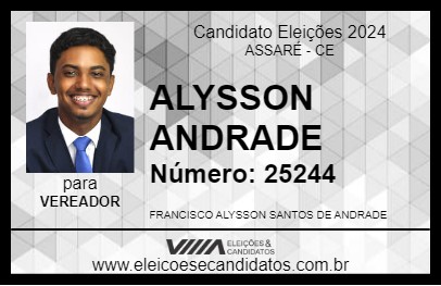 Candidato ALYSSON ANDRADE 2024 - ASSARÉ - Eleições