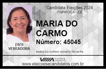 Candidato MARIA DO CARMO 2024 - ITAPIPOCA - Eleições