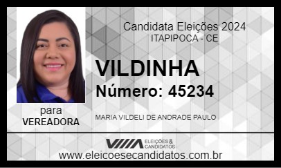 Candidato VILDINHA 2024 - ITAPIPOCA - Eleições