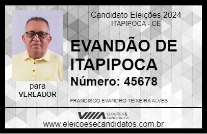 Candidato EVANDÃO DE ITAPIPOCA 2024 - ITAPIPOCA - Eleições