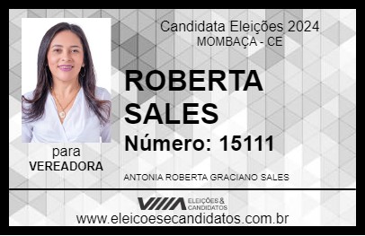 Candidato ROBERTA SALES 2024 - MOMBAÇA - Eleições