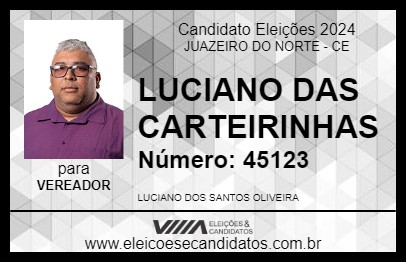 Candidato LUCIANO DAS CARTEIRINHAS 2024 - JUAZEIRO DO NORTE - Eleições