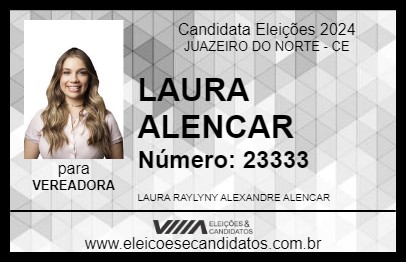 Candidato LAURA ALENCAR 2024 - JUAZEIRO DO NORTE - Eleições