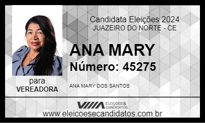 Candidato ANA MARY 2024 - JUAZEIRO DO NORTE - Eleições