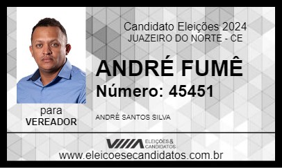 Candidato ANDRÉ FUMÊ 2024 - JUAZEIRO DO NORTE - Eleições