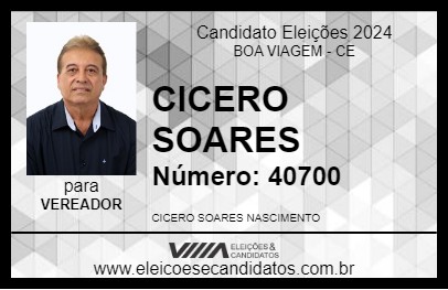 Candidato CICERO SOARES 2024 - BOA VIAGEM - Eleições