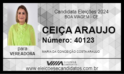 Candidato CEIÇA ARAUJO 2024 - BOA VIAGEM - Eleições