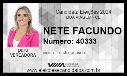 Candidato NETE FACUNDO 2024 - BOA VIAGEM - Eleições