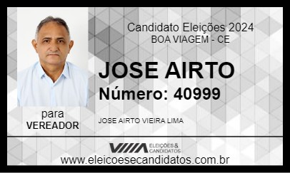 Candidato JOSE AIRTO 2024 - BOA VIAGEM - Eleições