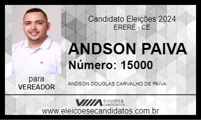 Candidato ANDSON PAIVA 2024 - ERERÉ - Eleições