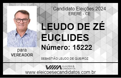 Candidato LEUDO DE ZÉ EUCLIDES 2024 - ERERÉ - Eleições