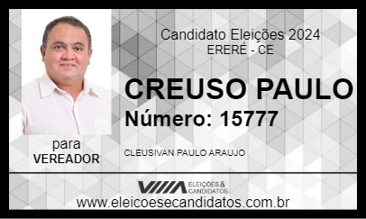 Candidato CREUSO PAULO 2024 - ERERÉ - Eleições