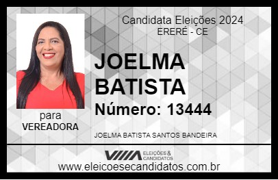 Candidato JOELMA BATISTA 2024 - ERERÉ - Eleições