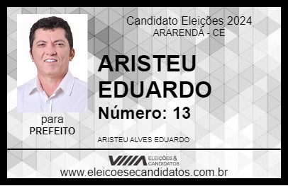 Candidato ARISTEU EDUARDO 2024 - ARARENDÁ - Eleições